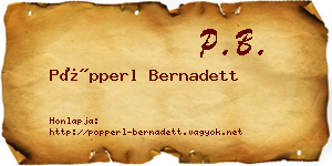 Pöpperl Bernadett névjegykártya